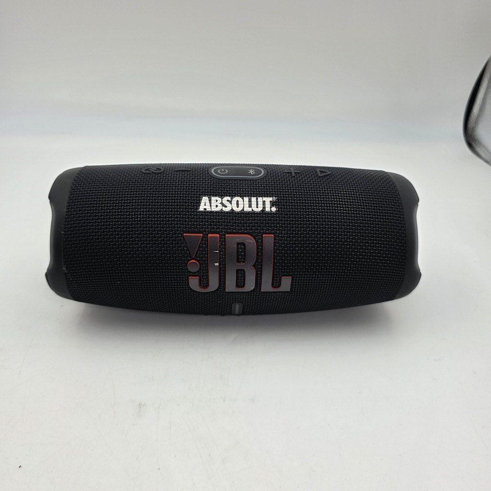JBL Charge 5 Portable Bluetooth Speaker Black Absolut Vodka Promo Logo H4